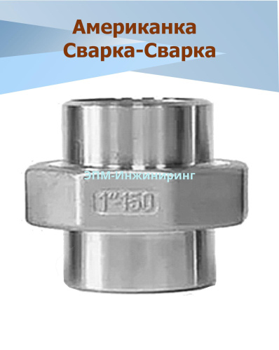 Американка с/с Ду 8 (1/4", 13,5 мм) AISI 304  уплотнение PTFE (прокладка фторопластовая), приварная от компании ООО "ЭПМ-Инжиниринг"