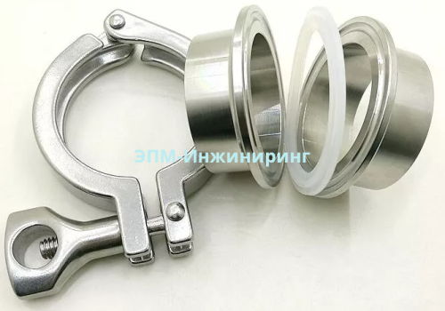 Штуцер кламп соединения приварной ISO DN-50 60,3 мм 2,0 мм 77,5 мм 21,5 мм AISI316, из нержавеющей стали от компании ООО "ЭПМ-Инжиниринг"